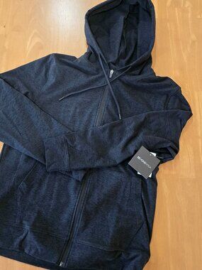 Beyond Yoga Men's Freefit Full Zip Hoodie Dark Heather Gray MSRP $148 Large NWT